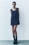 ZW COLLECTION BEADED DENIM-EFFECT DRESS