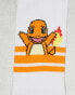 Фото #3 товара ASOS DESIGN 3 pack Sunset Pokémon sports socks in white with sports stripes