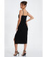 Women's Scuba Crepe Diamante Trim Midi Dress