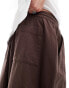 ASOS DESIGN oversized balloon trouser with elasticated waist in chocolate brown Коричневый, 2XL - W40-42 - фото #4