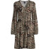 Фото #4 товара Scoop Blouson Sleeve Wrap Dress Camo Print Women's size M 8-10