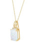 Opal (1-3/4 ct. t.w.) & Diamond (1/20 ct. t.w.) 18" Pendant Necklace in 14k Gold