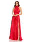 Women's Soft Tie Halter Neck High Slit Gown