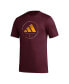 Men's Maroon Arizona State Sun Devils Stripe Up AEROREADY Pregame T-shirt