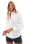 Фото #4 товара ASOS DESIGN drape back satin shirt in ivory