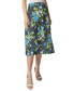 ფოტო #2 პროდუქტის Petite Floral Flared Pull-On Midi Skirt