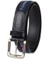 Фото #7 товара Men's Tri-Color Ribbon Inlay Leather Belt
