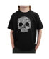 Big Boy's Word Art T-shirt - Flower Skull