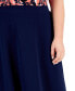 Фото #3 товара Plus Size Solid Pull-On Seamed Midi Skirt