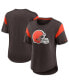 ფოტო #1 პროდუქტის Women's Brown Cleveland Browns Primary Logo Fashion Top