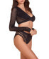 Women's 2 Piece Long Sleeve Seamless Hosiery Bra Set