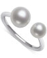 ფოტო #1 პროდუქტის Cultured Freshwater Button Pearl (5 & 7mm) Cuff Ring in Sterling Silver