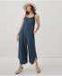 ფოტო #1 პროდუქტის Women's Coastal Double Gauze Tie-Strap Jumpsuit