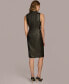 ფოტო #3 პროდუქტის Women's Faux-Leather Croc-Embossed Sheath Dress