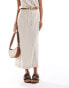 Фото #2 товара Vero Moda linen blend midi skirt co-ord in stone