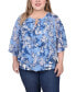 ფოტო #1 პროდუქტის Plus Size Chiffon Poncho Top with Ring