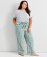 Фото #4 товара Women's Printed Poplin Pajama Pants XS-3X, Created for Macy's