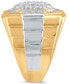 ფოტო #3 პროდუქტის Men's Diamond Round Cluster Ring (2 ct. t.w.) in 10k Gold & White Gold