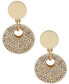 Gold-Tone Crystal Pavé Disc Doorknocker Drop Earrings