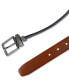 Фото #4 товара Men's Reversible Faux-Leather Harness-Buckle Belt