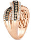 Фото #4 товара Nude Diamond™(1/2 ct. t.w.) & Chocolate Diamond®(3/4 ct. t.w.) Crossover Statement Ring in 14k Rose Gold