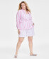 Фото #1 товара Trendy Plus Size Striped Shirt, Created for Macy's