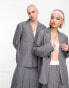 Фото #2 товара Reclaimed Vintage genderless boxy blazer co-ord in grey