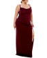 Фото #6 товара Trendy Plus Size Cowlneck Side-Ruched Maxi Dress, Created for Macy's