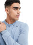 Фото #3 товара Only & Sons knitted long sleeve polo in light blue