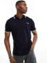 Fred Perry twin tipped logo polo in navy/white