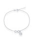Sterling Silver Infinity with Paw Print Charm Anklet