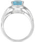 ფოტო #4 პროდუქტის Blue Topaz (2-5/8 ct. t.w.) & Diamond (1/4 ct. t.w.) Statement Ring in 14k White Gold