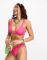 Фото #1 товара COLLUSION floral print towelling bikini brief in pink