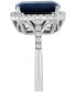 ფოტო #4 პროდუქტის EFFY® Sapphire (7-1/8 ct. t.w.) & Diamond (1/2 ct. t.w.) Halo Ring in 14k White Gold