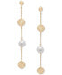 Фото #1 товара Серьги Macy's Cultured Freshwater Pearl & Textured Disc Linear