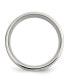 Stainless Steel Sterling Silver Inlay 8mm Flat Band Ring