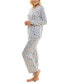 ფოტო #14 პროდუქტის Women's 2-Pc. Whisperluxe Printed Pajamas Set