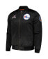 Men's Black Philadelphia 76ers Hardwood Classics Retro Satin Full-Zip Jacket