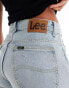 Lee Rider distressed denim shorts in light blue