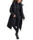 Womens Maxi Belted Hooded Puffer Coat