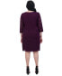 ფოტო #2 პროდუქტის Plus Size Lace 3/4-Sleeve Shift Dress