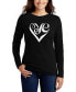 ფოტო #1 პროდუქტის Women's Long Sleeve Word Art Script Love Heart T-shirt