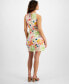 Фото #2 товара Women's Floral High-Neck Linen Blend Sleeveless Mini Dress, Created for Macy's