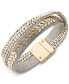 ფოტო #1 პროდუქტის Two-Tone Leather Multi-Row Flex Bracelet