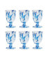 Aegean Swirl Premium Acrylic Goblet Glasses, Set of 6