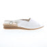 David Tate Norma Womens White Wide Leather Slingback Sandals Shoes 8.5