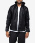 Фото #7 товара Men's Grainy Polyurethane Leather Hooded Jacket with Faux Shearling Lining