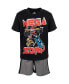 Toddler Boys T-Shirt and Mesh Shorts Outfit Set to Серо-черный, 2T - фото #2