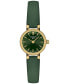 ფოტო #1 პროდუქტის Women's Swiss Lovely Green Leather Strap Watch 20mm