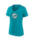 Фото #1 товара Women's Branded Aqua Miami Dolphins Mother's Day V-Neck T-Shirt